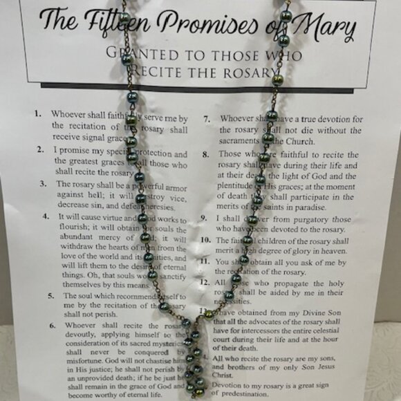 Rosary Beads Prayer Card The 15 Promises of Mary Our Lady of Perpetual Help - Picture 6 of 9